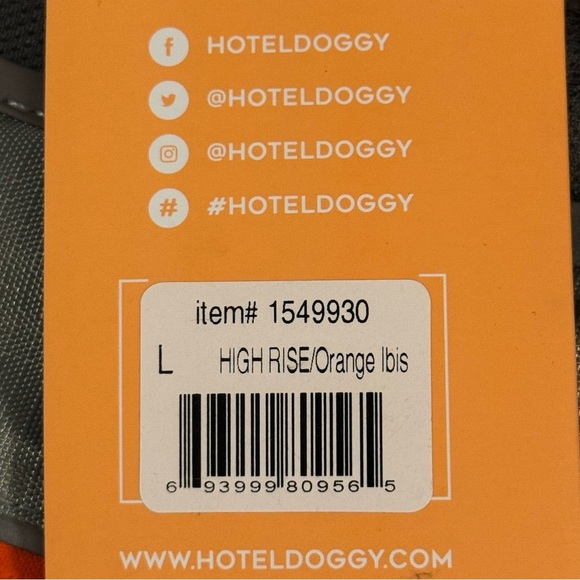 NWT Hotel Doggy Adventure Wear Hiking Backpack Grey Orange Size L - Picture 6 of 6